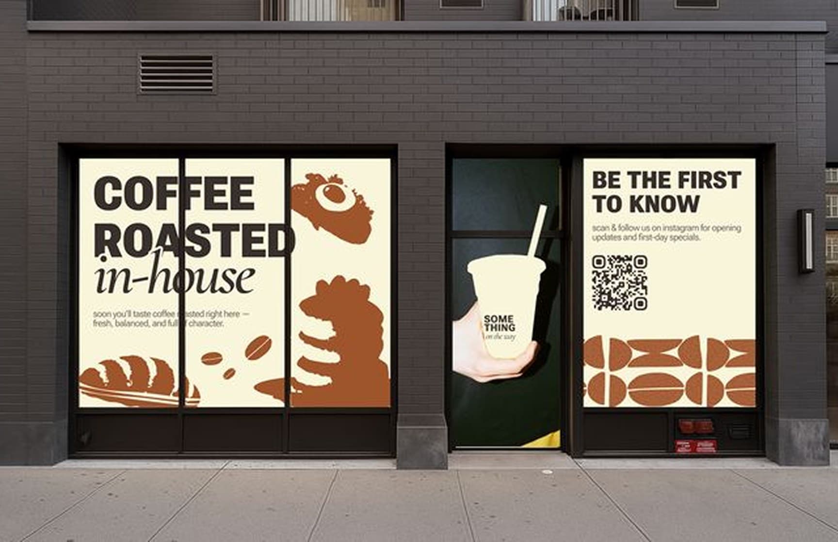 Shopfront with Ananta Graphics window graphics for a coffee roaster