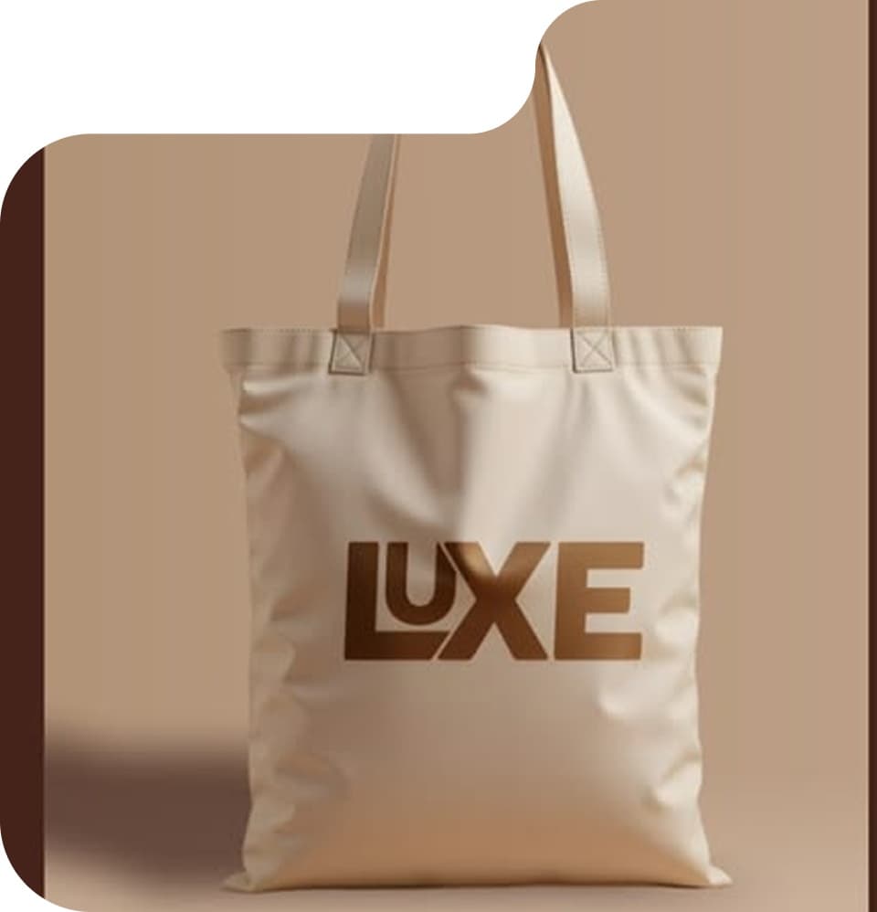 LUXE brand identity tote bag