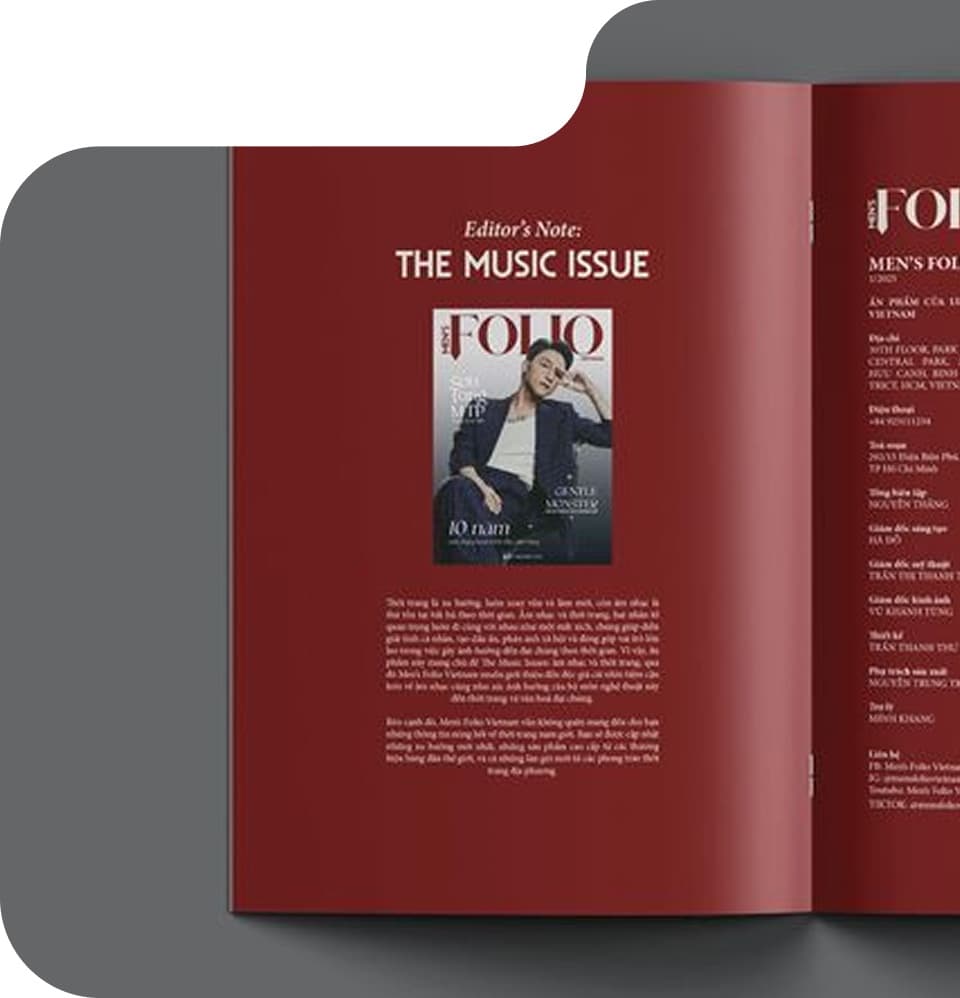 Men's Folio magazine spread